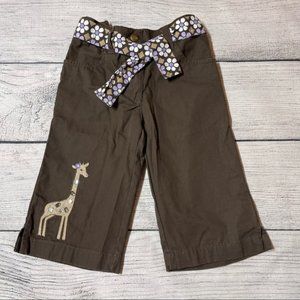 Brown Jeweled  Giraffe Cropped Pants Girl 5T